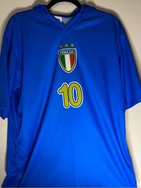 Italina Soccer Jersey - Blue with Number 10